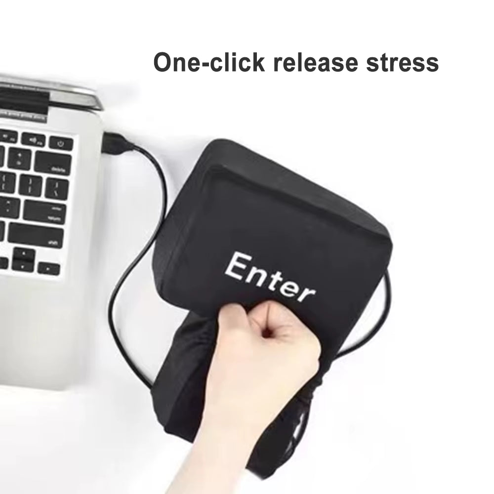Creative Anti-Stress Computer Huge Enter Key Big USB Keyboard Vent Button Pillow Desktop Stress Reliever Cushion USB Enter Key